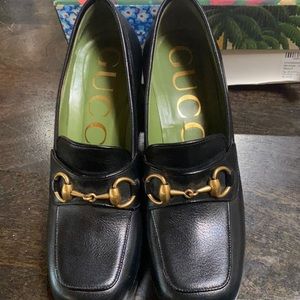 Gucci Horsebit Block Heel Loafers